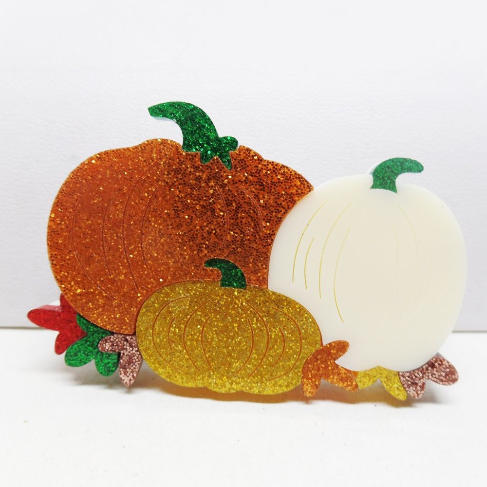 Lovely Acrylic Pumpkin Patch Autumn Brooch